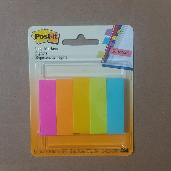 💜 3/$12 NWT Post-It page markers in assorted colours - Picture 1 of 2